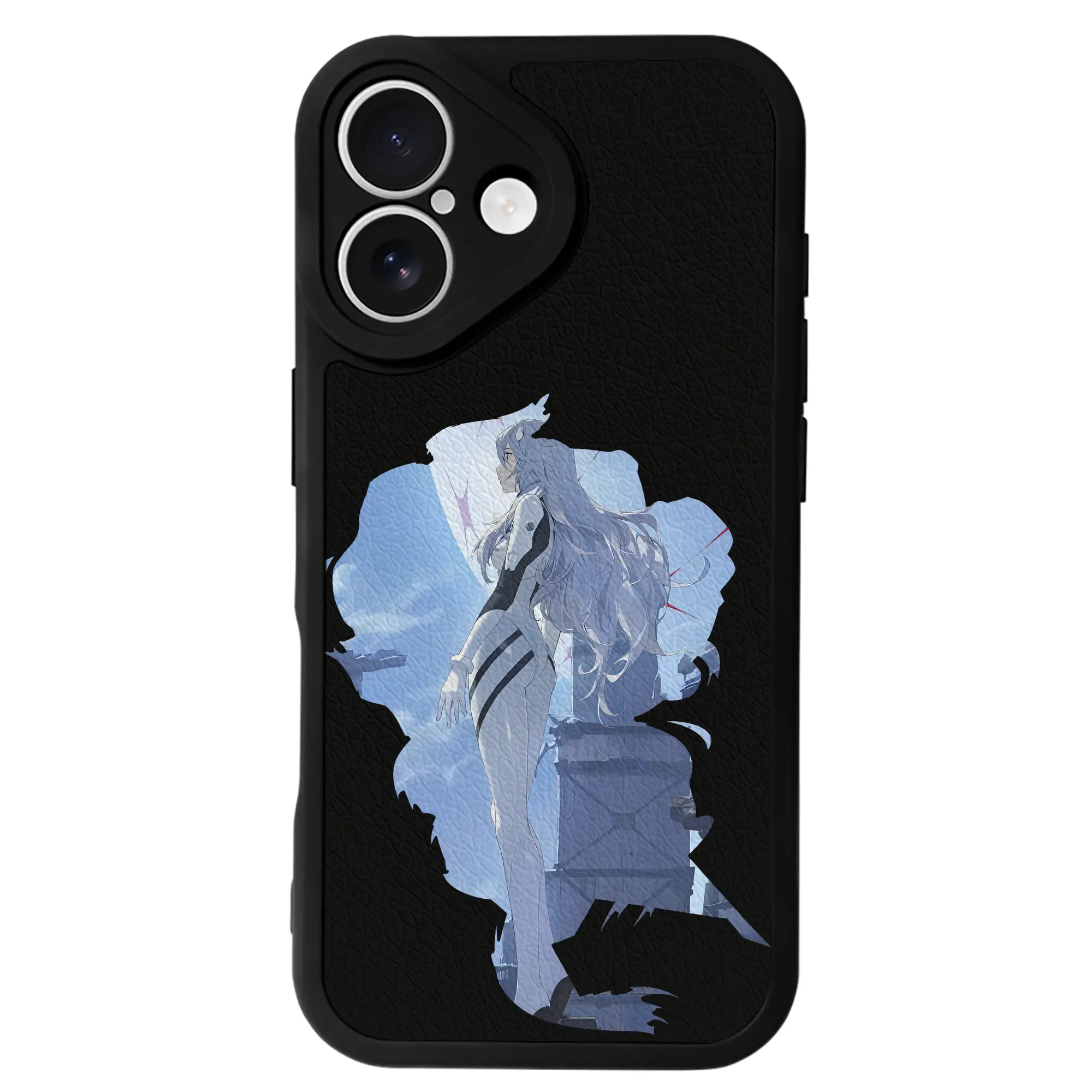 エヴァンゲリオン グッズ,綾波レイ - IPhone 16シリーズ対応 ・ シリコンスマホケース ・ レザー調 ・ 高精度フィット ・ 耐衝撃 ・ ワイヤレス充電対応 ・ 精密カット